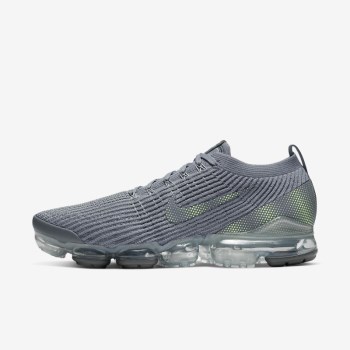 Nike Air VaporMax Flyknit 3 - Férfi Utcai Cipő - Szürke/Szürke/Zöld